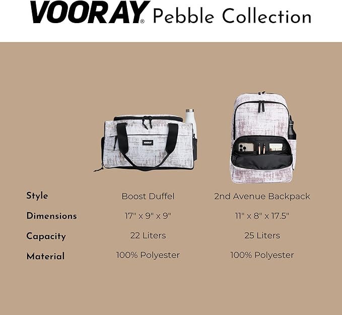 Vooray 22L Boost Duffle Bag – Small Gym Bag for Men and Women, Lightweight Travel Duffel with Shoe