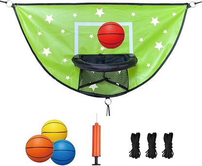 Trampoline Basketball Hoop, Attachment with Pump and Mini Ball, Universal Trampoline Accessories