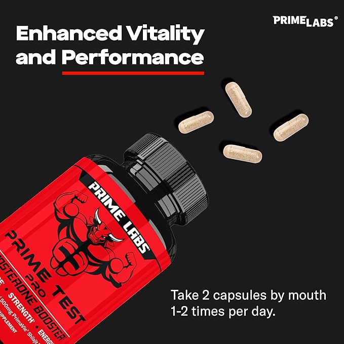 Prime Labs Prime Test Pro - Testosterone Supplement for Men - Test, Vitality, & Energy Booster