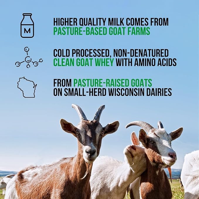 NAKED Goat Vanilla Protein Powder - Pasture Fed Goat Whey Protein Powder from Small-Herd Dairies