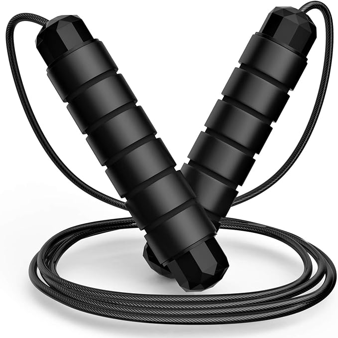 Jump Rope, Tangle-Free Rapid Speed Jumping Rope Cable with Ball Bearings for Women, Men, and Kids