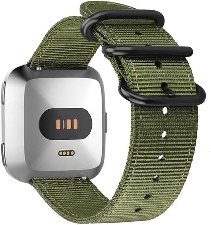 FINTIE Bands Compatible with Fitbit Versa 2/1 / Lite Edition, Soft Nylon Replacement Strap