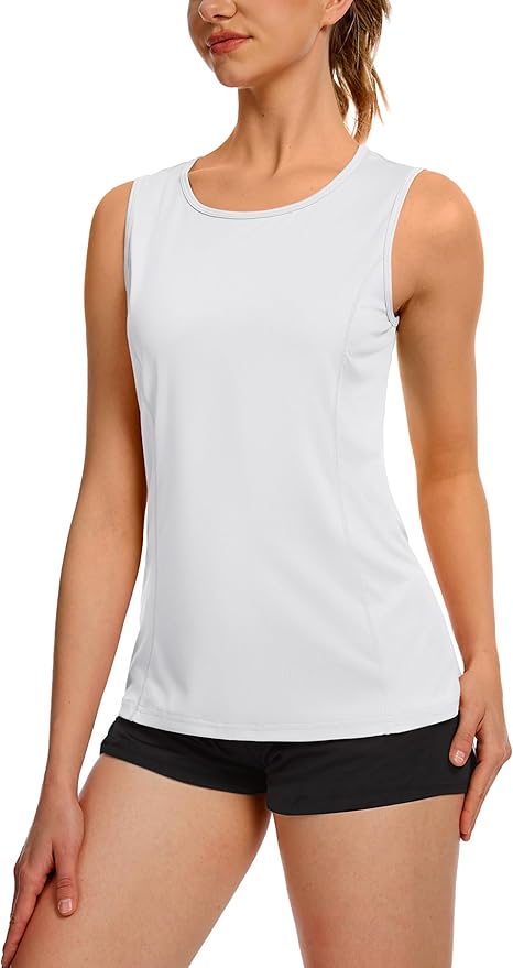 TACVASEN Women's UPF 80+ Workout Tank Top Sleeveless Quick Dry Sun Protection Hiking Athletic Gym