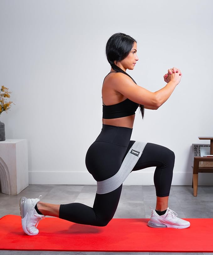 DMoose Fitness Fabric Resistance Bands for Full Body Exercises - Non-Slip Thick Cloth Stretch Band