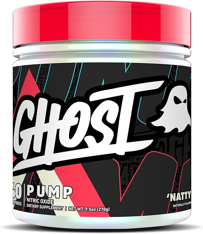 GHOST Pump Nitric Oxide Powder, Natty - 40 Servings - Sugar & Stim-Free Pre-Workout Supplements