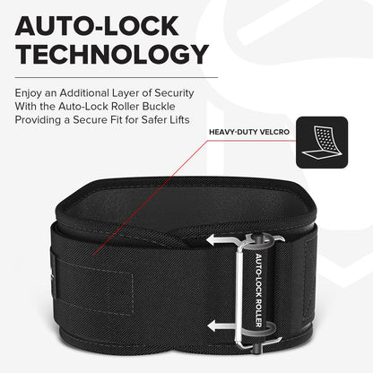 Iron Bull Strength Weightlifting Belt for Men and Women - 6 Inch Auto-Lock Weight Lifting Back