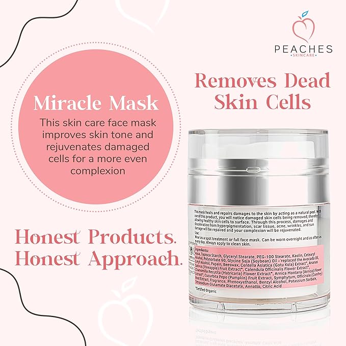 Hydrating Face Mask with Beeswax, Avocado Oil, Pumpkin, and More ??Gently Removes Dead Skin Cells