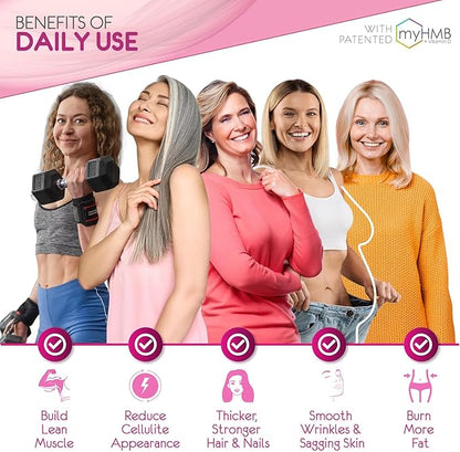 Powder Supplement for Women - with HMB Collagen Enhancer Plus Vitamin D3 with K2, Horsetail and