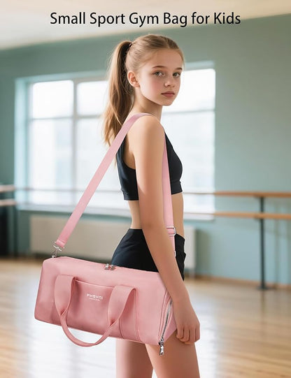 Compact Sports Gym Bag for Women Girls, Cute Mini Duffle Bag with Wet Pocket & Shoes Compartment