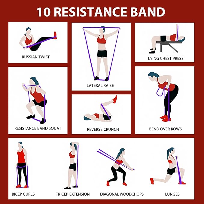 LEEKEY Resistance Bands Set for Pull-Up Assistance & Full-Body Training, Multi-Level Exercise Bands