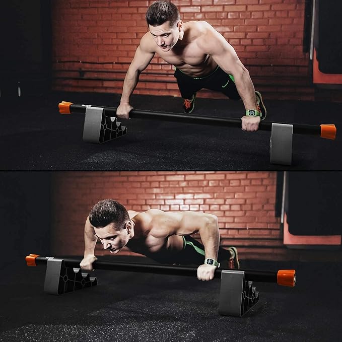 Yes4All Total Body Workout Weighted Bar, Resistance Band Bar, Racks for Strength Training, Exercise