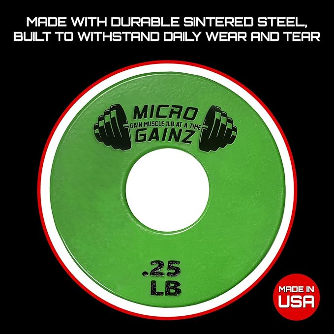 Micro Gainz Standard 1-Inch Center Hole Fractional 2 Pcs Color Weight Plates, Choose (.25LB-1LB)