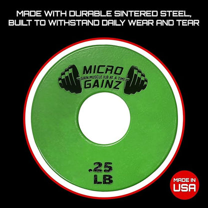 Micro Gainz Standard 1-Inch Center Hole Fractional 2 Pcs Color Weight Plates, Choose (.25LB-1LB)