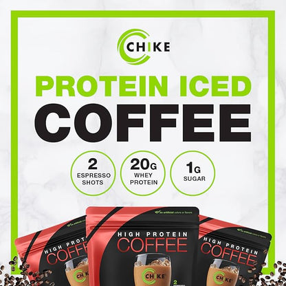 Chike Chocolate Peanut Butter High Protein Iced Coffee, 20 G Protein, 2 Shots Espresso, 1 G Sugar