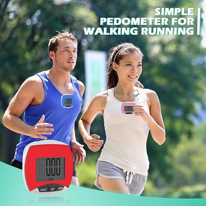 12 Pcs Simple Pedometer for Walking Bulk LCD Step Counter with Calories Burned Portable Step