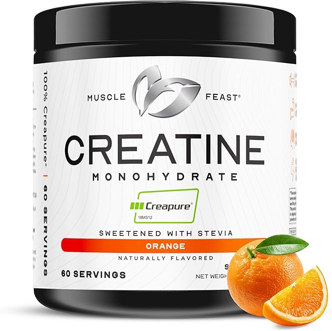 Muscle Feast Creapure Creatine Monohydrate Powder, Vegan Keto Friendly Gluten-Free Easy to Mix