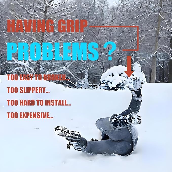 Ice Cleats for Shoes and Boots, Ice Snow Traction Cleats Grippers, Non Slip Shoe Ice Grippers,10