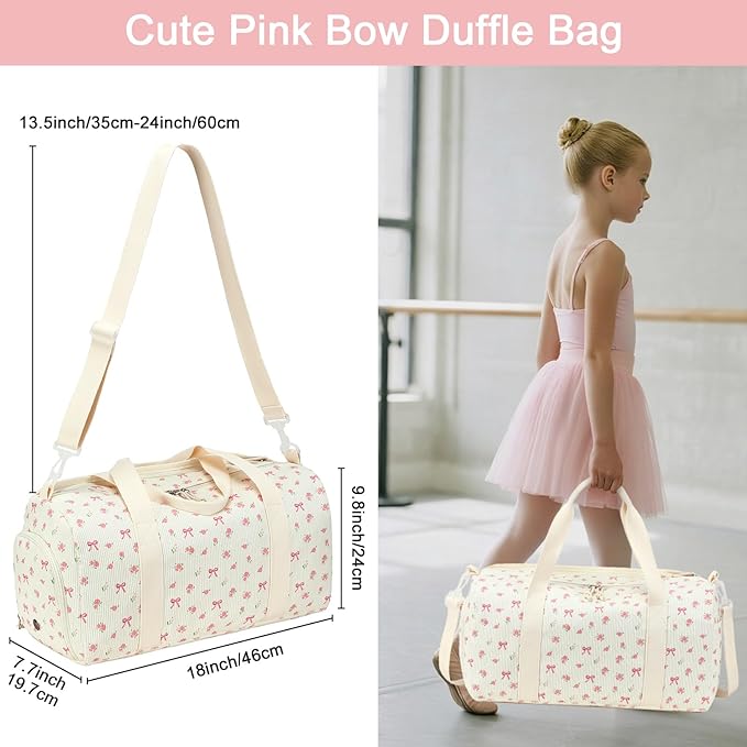 Duffle Bag for Gym Sports Women Girls Workout Travel Bag Weekender with Shoe Compartment and Wet