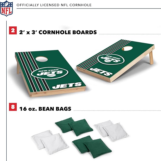NFL 2' x 3' Solid Wood Cornhole Set with Direct Print HD Team Graphics – Great Gift for Any