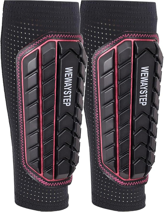 Shin Guards Soccer Kids Youth, Adult Shin Guards with Honeycomb Padding，Breathable & Anti-Slip Calf