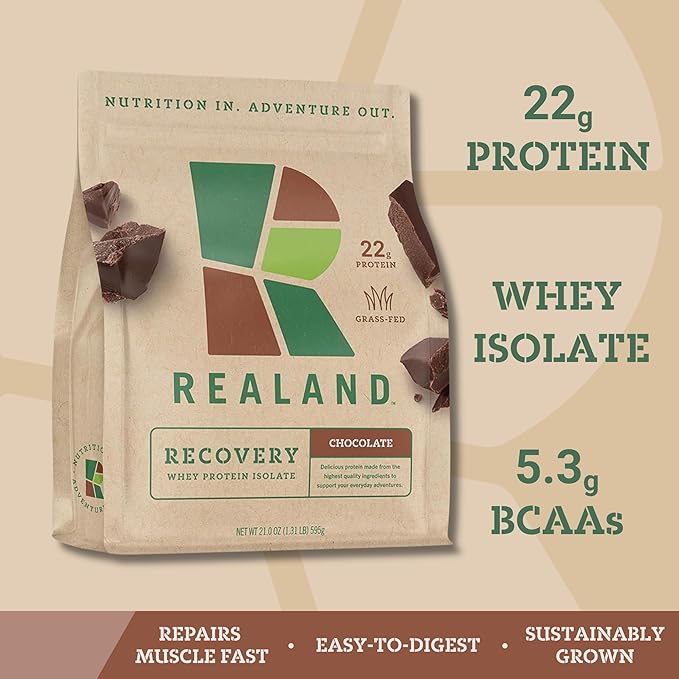 Whey Protein Isolate - Grass-Fed Protein Powder for Recovery - 22g of Protein - 17 Servings (One