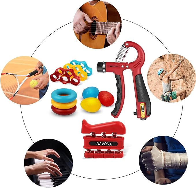 13 PCS Grip Strength Trainer Kit, Hand Gripper Strengthener, Forearm Strengthener, Finger