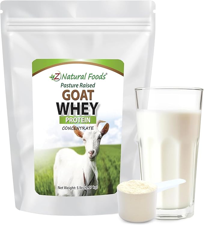 Z Natural Foods Goat Whey Protein Powder Concentrate - Undenatured, Unflavored, Pasture Raised Whey