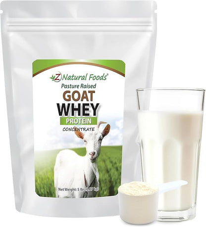 Z Natural Foods Goat Whey Protein Powder Concentrate - Undenatured, Unflavored, Pasture Raised Whey