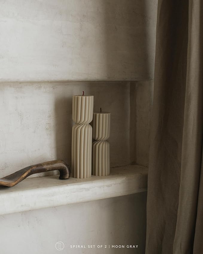 LAWA Spiral Spire Candle - Large Beautiful Handmade Pillar Scented Soy Wax Elegant Bubble Aesthetic