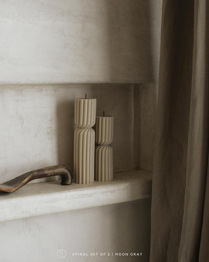 LAWA Spiral Spire Candle - Large Beautiful Handmade Pillar Scented Soy Wax Elegant Bubble Aesthetic