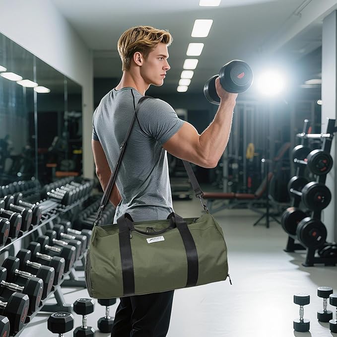 BE SMART Waterproof Mens Gym Bag with Shoe Compartment, Duffle Bag with Wet Pocket for Men