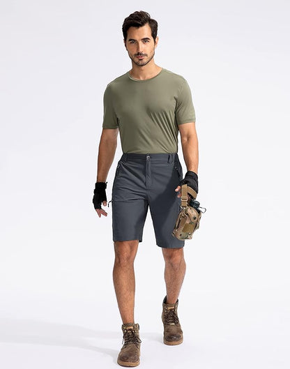 Pudolla Men's Hiking Cargo Shorts 9" Lightweight Outdoor Work Shorts for Men Travel Golf Camping
