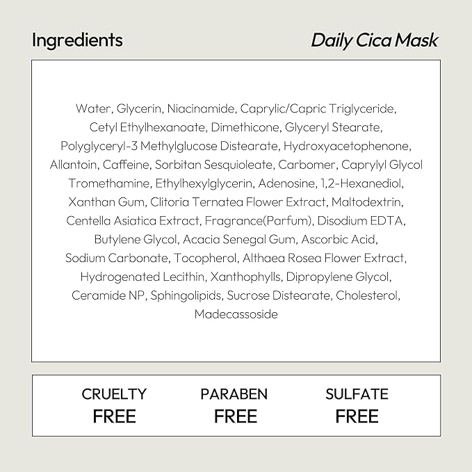 LAPCOS Cica Sheet Mask, Daily Face Mask with Cantella Plant Extract to Regenerate and Revitalize