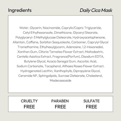 LAPCOS Cica Sheet Mask, Daily Face Mask with Cantella Plant Extract to Regenerate and Revitalize