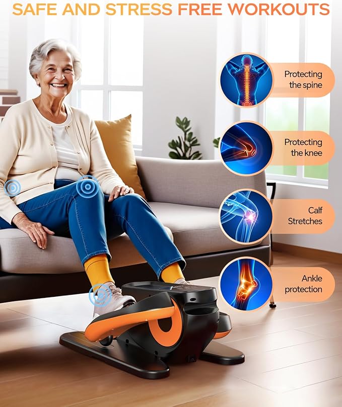Under Desk Elliptical Machine, Ellipse Leg Exerciser as Seen on Tv for Seniors Adults with 12