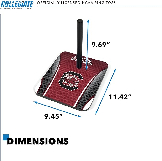Solid Wood College Quoits Set with Direct Print HD Team Graphics – Tailgate Ring Toss Game – Great