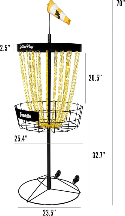 Franklin Sports Disc Golf Baskets - Portable Disc Golf Target with Chains Included - Disc Golf