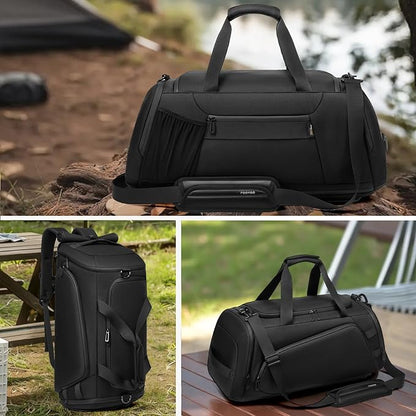 Duffle Bag for Travel, Carry on Gym Bag for Men, Waterproof Sport Bags with Shoe Compartment, 40L