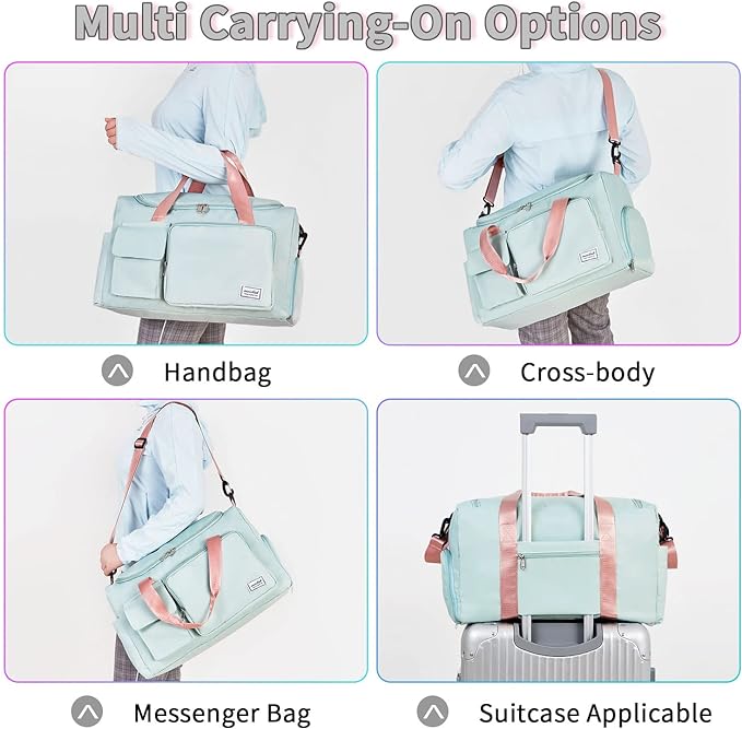 FIORETTO Women's Gym Duffle Bag with Shoes Compartment, 37L Capacity, Ideal for Travel, Gym