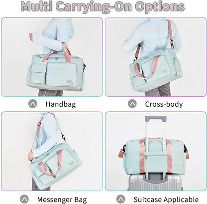 FIORETTO Women's Gym Duffle Bag with Shoes Compartment, 37L Capacity, Ideal for Travel, Gym