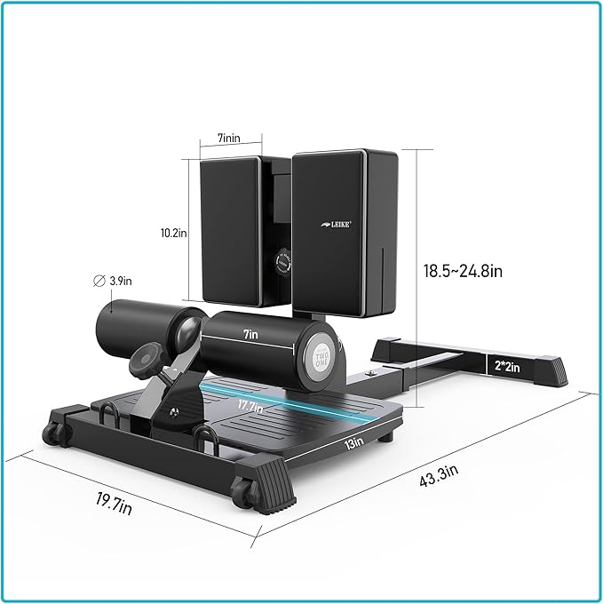 leikefitness Sissy Squat Machine, Deluxe Multi-Function Deep Sissy Squat Bench Workout Station, Leg
