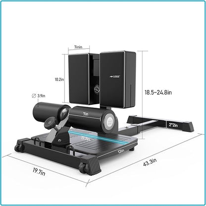 leikefitness Sissy Squat Machine, Deluxe Multi-Function Deep Sissy Squat Bench Workout Station, Leg