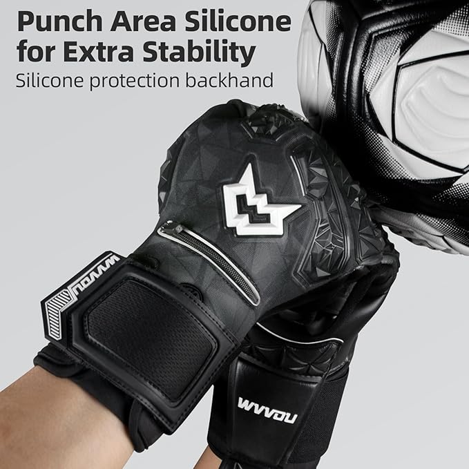 WVVOU Soccer Goalie Gloves for Adults and Youth, High Performance Goalkeeper Gloves with 5