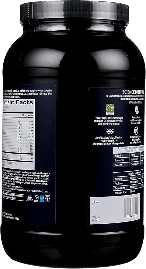 Biochem 100% Whey Isolate Protein Powder, Vanilla Flavor, 20g Grass-Fed Protein, Keto Friendly