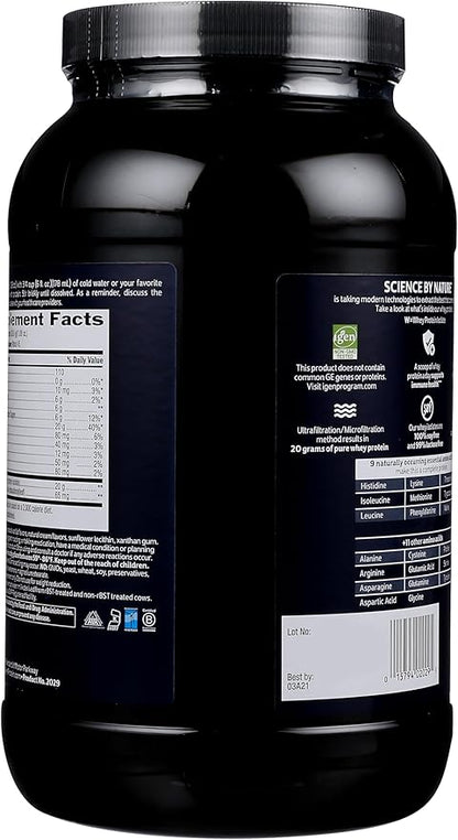 Biochem 100% Whey Isolate Protein Powder, Vanilla Flavor, 20g Grass-Fed Protein, Keto Friendly