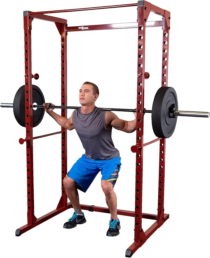 Best Fitness Power Rack - 14-Gauge Steel Home Gym with 500lb Capacity, Chin Bar, 23 Adjustable
