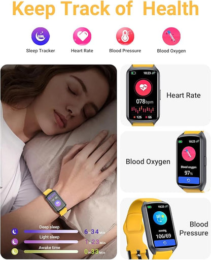 Health Fitness Tracker with 24/7 Heart Rate, Blood Oxygen, Blood Pressure, Sleep Tracker, 5ATM