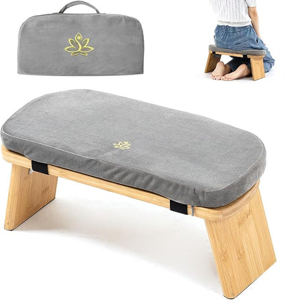 Meditation Bench, Bamboo Meditation Stool, Folding Kneeling Meditation Bench, Seiza Prayer Bench