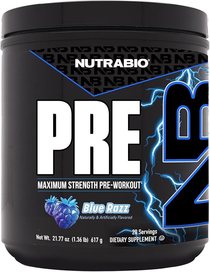 NutraBio Preworkout Powder, Blue Razz| Explosive Energy, Laser Focus, Extreme Pumps| Pre Workout