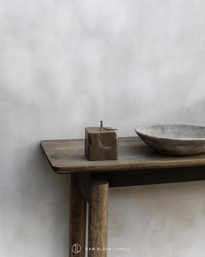 LAWA Raw Block Candle - Beautiful Handmade Pillar Scented Soy Wax Elegant Aesthetic Candle